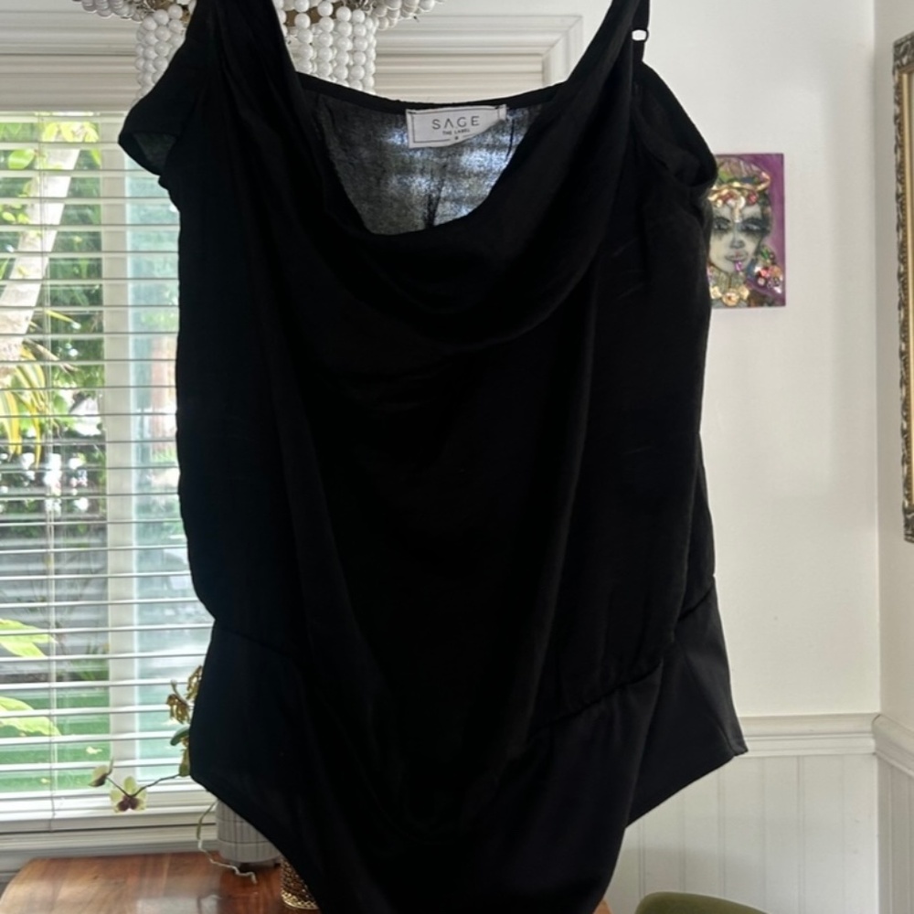 Black silk bodysuit